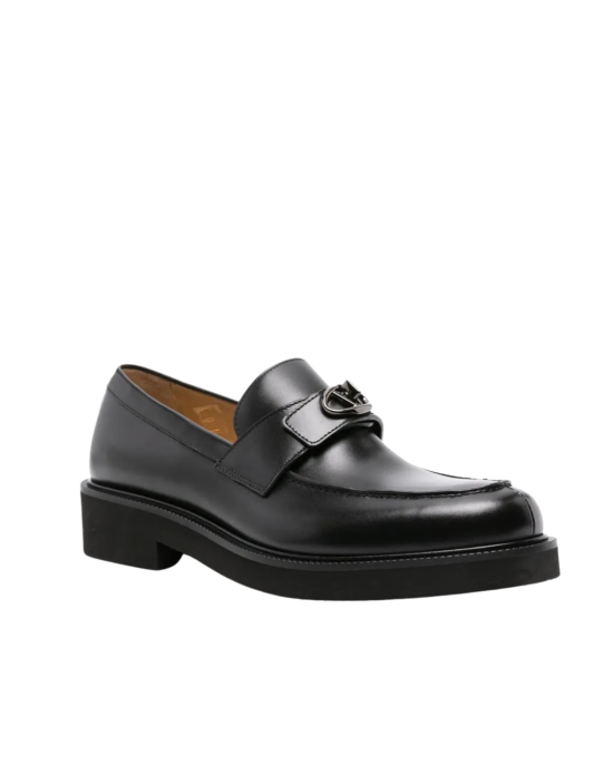 Valentino Garavani VLogo Signature loafers din piele neagră
