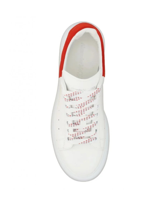 Alexander McQueen Sneakers din piele cu detaliu roșu