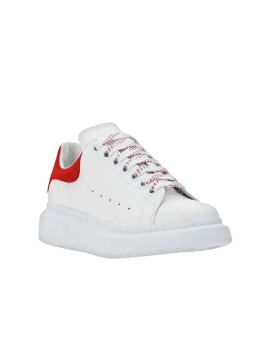 Alexander McQueen Sneakers din piele cu detaliu roșu