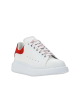 Alexander McQueen Sneakers din piele cu detaliu roșu