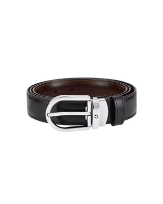 Montblanc Curea Reversibilă din Piele Negru/Maro 
