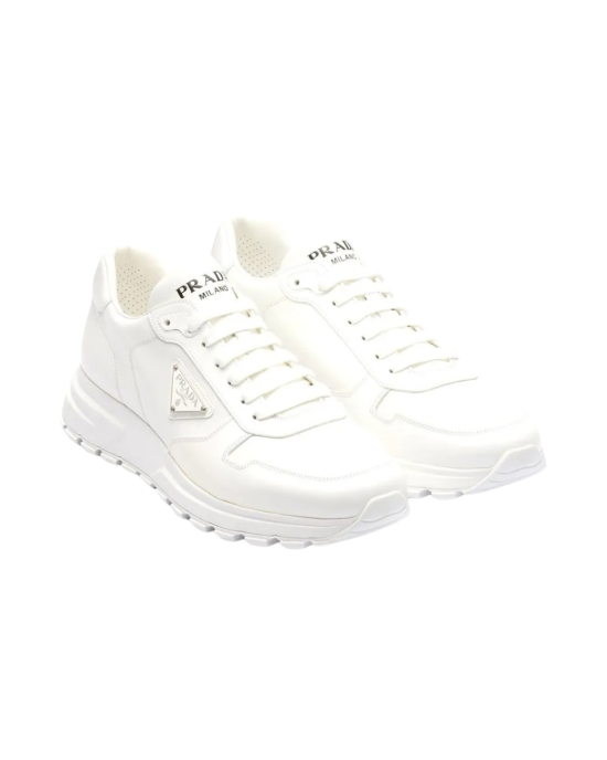 Prada Sneakers din nylon și piele albă