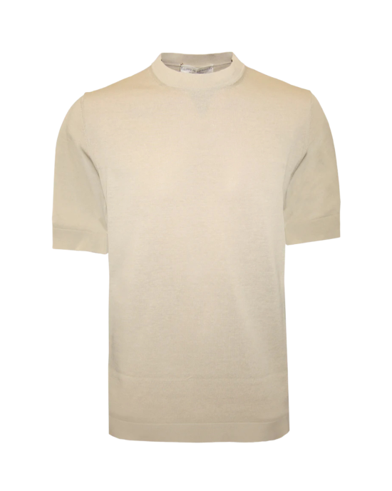 Filippo De Laurentiis Tricou crem din bumbac crepe