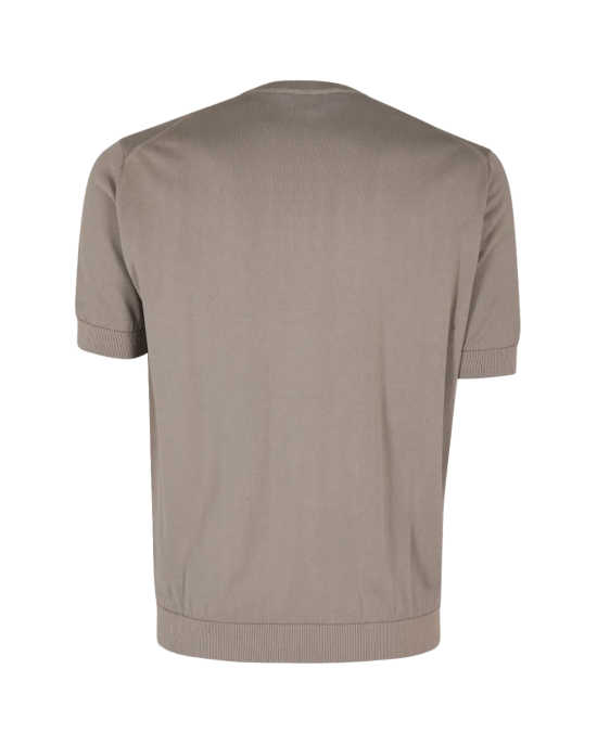 Filippo De Laurentiis Tricou taupe din bumbac crepe