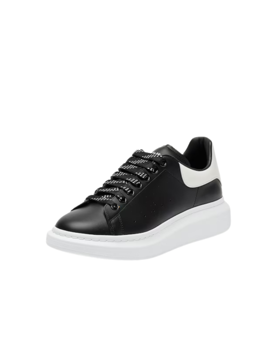 Alexander McQueen Sneakers oversized negri din piele cu detalii albe