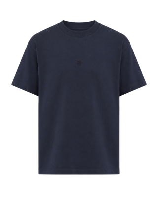 Givenchy Tricou Bleumarin din Bumbac cu Logo 4G Brodat