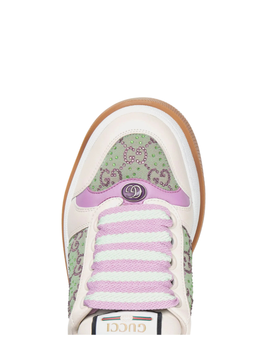 Gucci sneakers Screener GG Crystal Canvas bej și mov