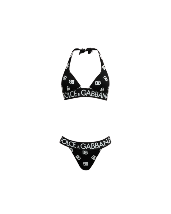 Dolce & Gabbana Set Lenjerie Intimă Logo Print Negru