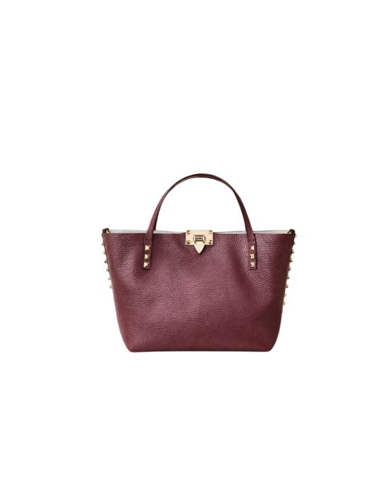 Valentino Geantă tote Rockstud din piele grena