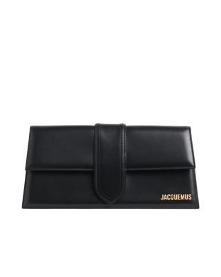 Jacquemus Le Bambino Long geantă de umăr din piele neagră