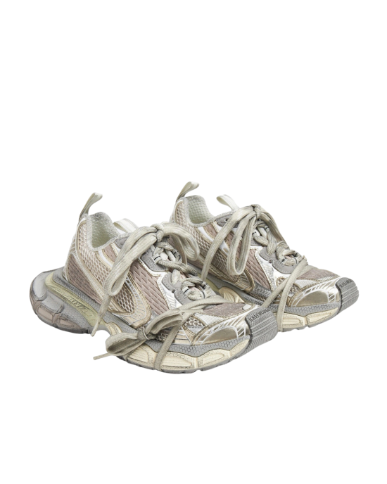 Balenciaga 3XL Sneakers Beige Mesh cu Efect Worn-Out