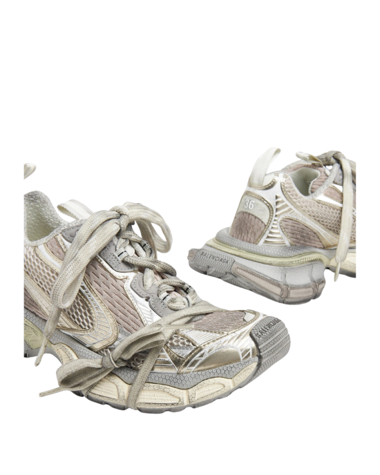 Balenciaga 3XL Sneakers Beige Mesh cu Efect Worn-Out