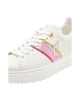 Louis Vuitton Sneakers din piele albă cu accente roz metalizat
