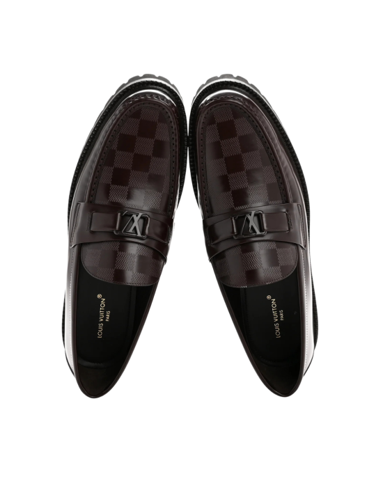 Louis Vuitton Major Loafers din piele Damier Ebony