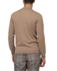 Burberry Pulover maro deschis din lână cu guler polo și detalii Icon Stripe