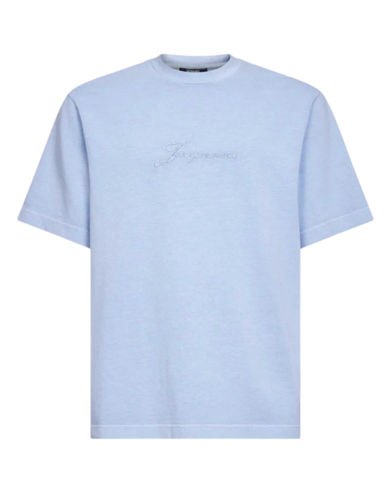 Jacquemus Tricou albastru din bumbac cu logo brodat