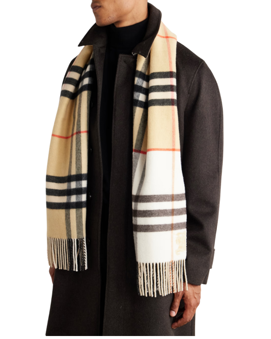 Burberry Fular din cașmir cu model Classic Check bej