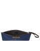 Fendi Pouch Mediu din Denim Albastru Închis cu Logo Embossed