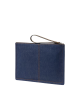 Fendi Pouch Mediu din Denim Albastru Închis cu Logo Embossed