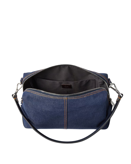 Fendi Lui Geantă din Denim Albastru cu Curea Detașabilă
