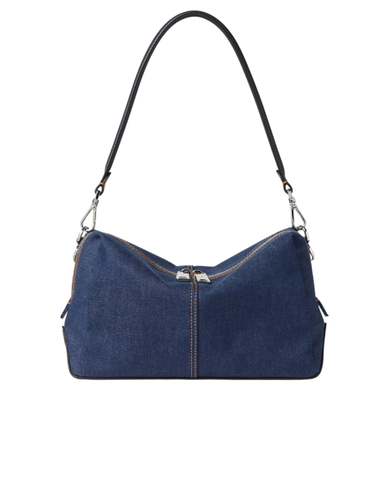 Fendi Lui Geantă din Denim Albastru cu Curea Detașabilă