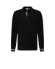 Burberry Pulover tip polo negru cu detaliu Icon Stripe