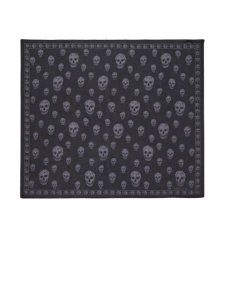 Alexander McQueen Eșarfă de mătase cu imprimeu de craniu