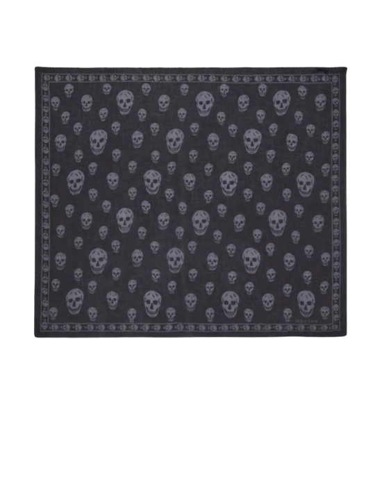 Alexander McQueen Eșarfă de mătase cu imprimeu de craniu