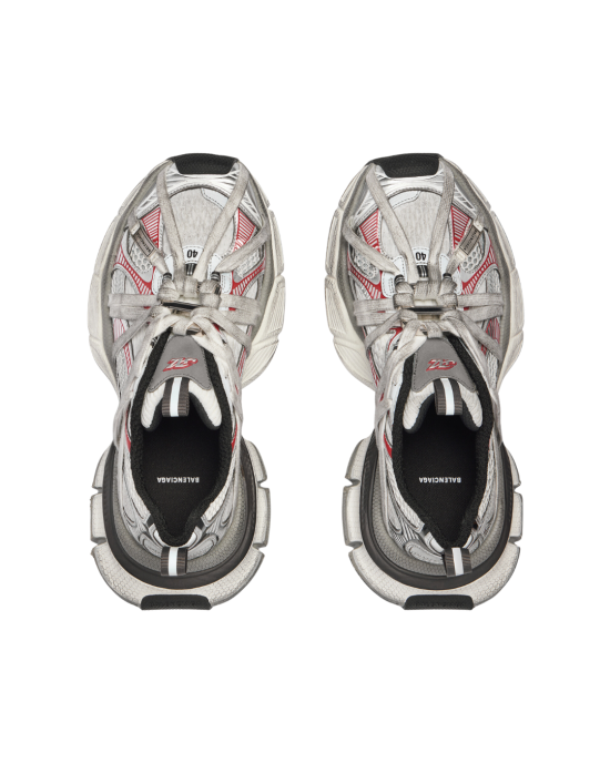 Balenciaga 3XL Slip-On Sneakers Silver cu Efect Worn-Out