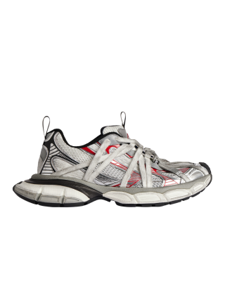Balenciaga 3XL Slip-On Sneakers Silver cu Efect Worn-Out