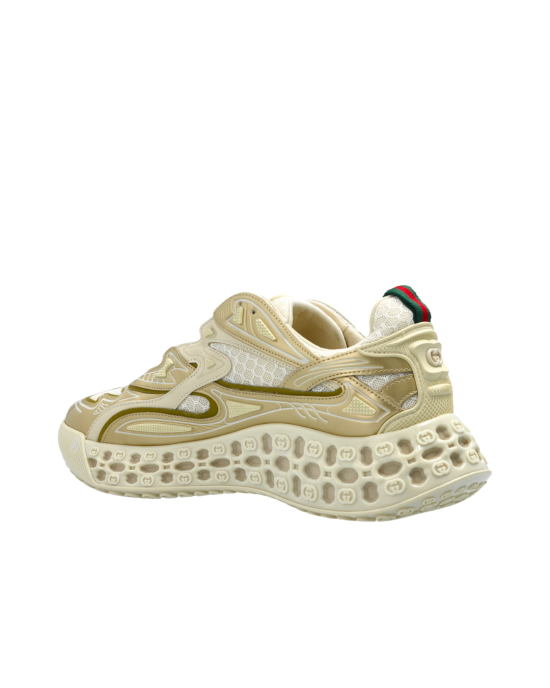 Sneakers Gucci Cub3d Demetra Gold cu efect metalizat