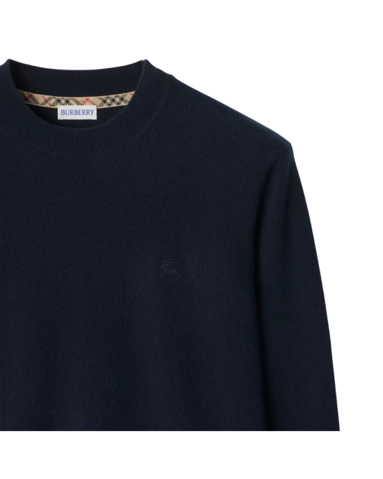 Burberry pulover bleumarin din cașmir cu Equestrian Knight Design