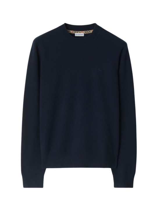 Burberry pulover bleumarin din cașmir cu Equestrian Knight Design