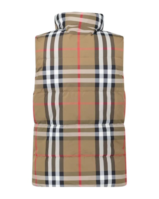 Burberry Lowick vestă reversibilă cu puf, negru / Burberry Check
