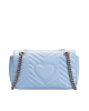 Gucci GG Marmont Small Shoulder Bag din Piele Matelassé Albastru Deschis
