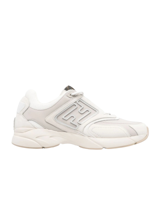 Fendi Flow Sneakers albi din piele și mesh