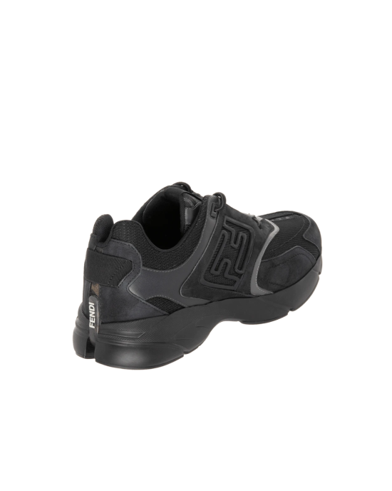Fendi Flow Sneakers negri din piele și mesh