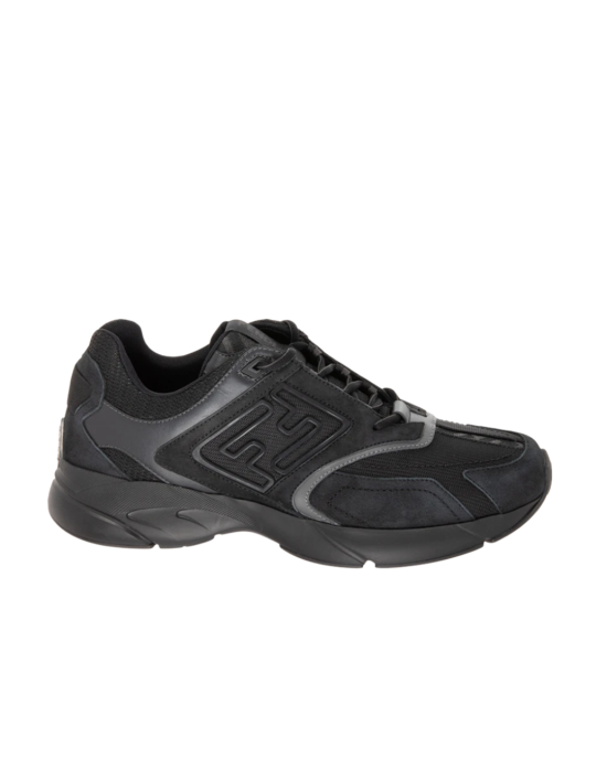 Fendi Flow Sneakers negri din piele și mesh