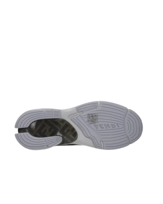 Fendi Flow Sneakers gri metalizat și alb
