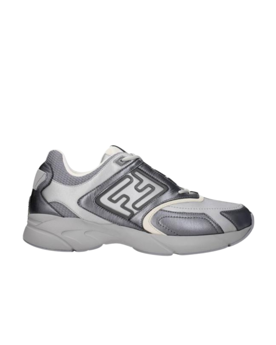 Fendi Flow Sneakers gri metalizat și alb