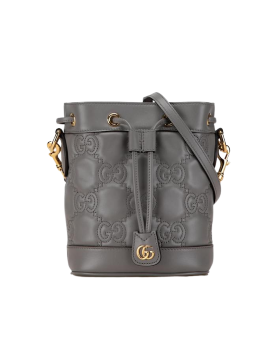 Gucci GG Matelassé Bucket Bag Grey