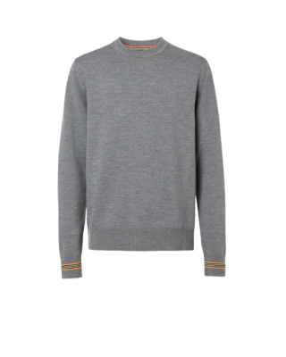 Burberry Pulover gri din lână cu icon stripe