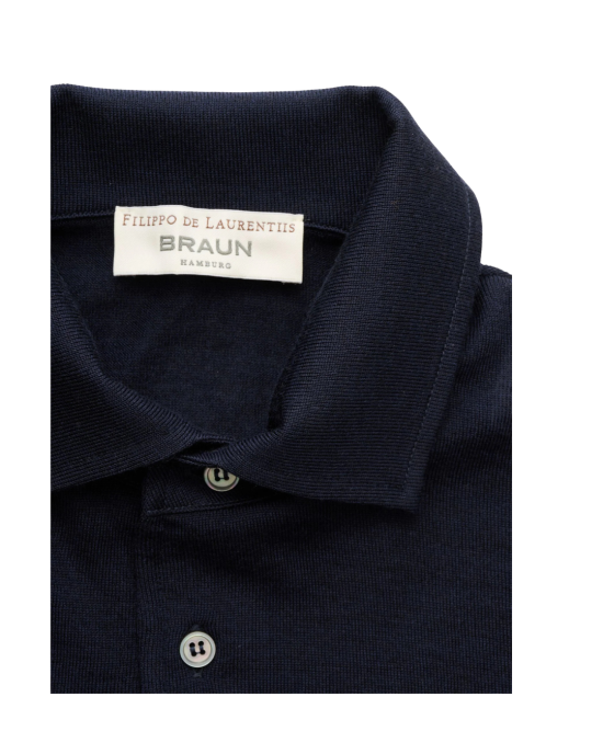 Filippo De Laurentiis Polo bleumarin cu mânecă lungă