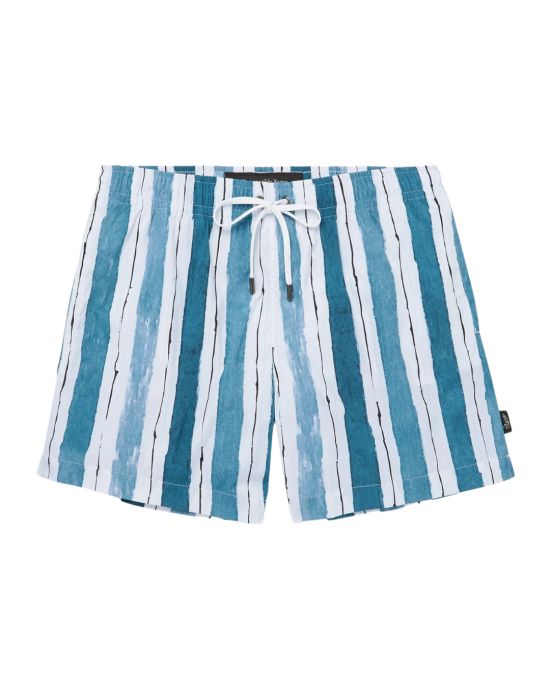 ZEGNA Șort de Baie cu Dungi Albastre