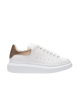 Alexander McQueen Oversized Sneakers din piele albă cu detalii rose gold