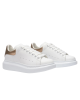 Alexander McQueen Oversized Sneakers din piele albă cu detalii rose gold