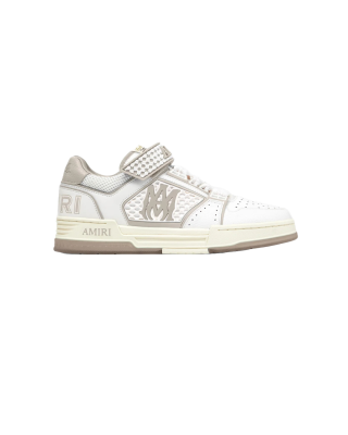 AMIRI Sneakers albi din piele cu velcro și talpă stratificată