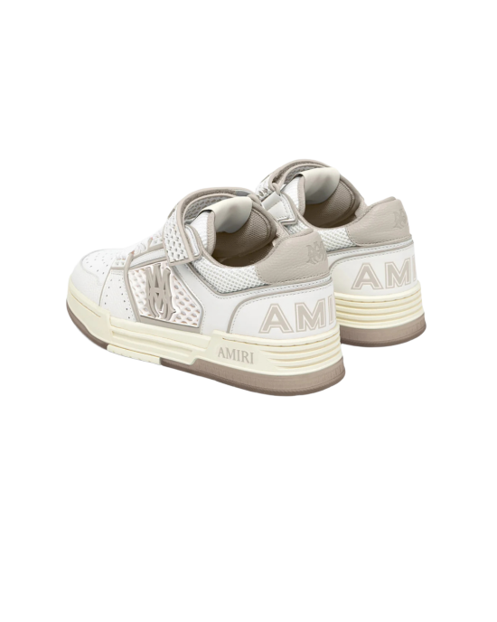 AMIRI Sneakers albi din piele cu velcro și talpă stratificată