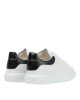 Alexander McQueen Oversized Sneakers din piele albă cu detalii negre *