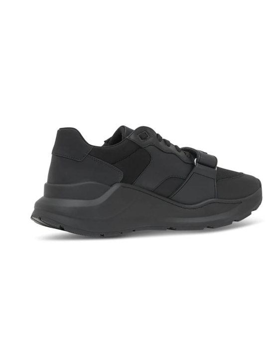 Sneakers Burberry Kingdom Print – piele neagră cu imprimeu regal